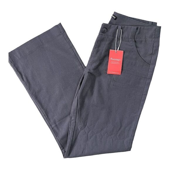 Flamingo Pants - Flamingo Rugged Gray Nubby Straight Leg Pant Sz 4-6 Small New